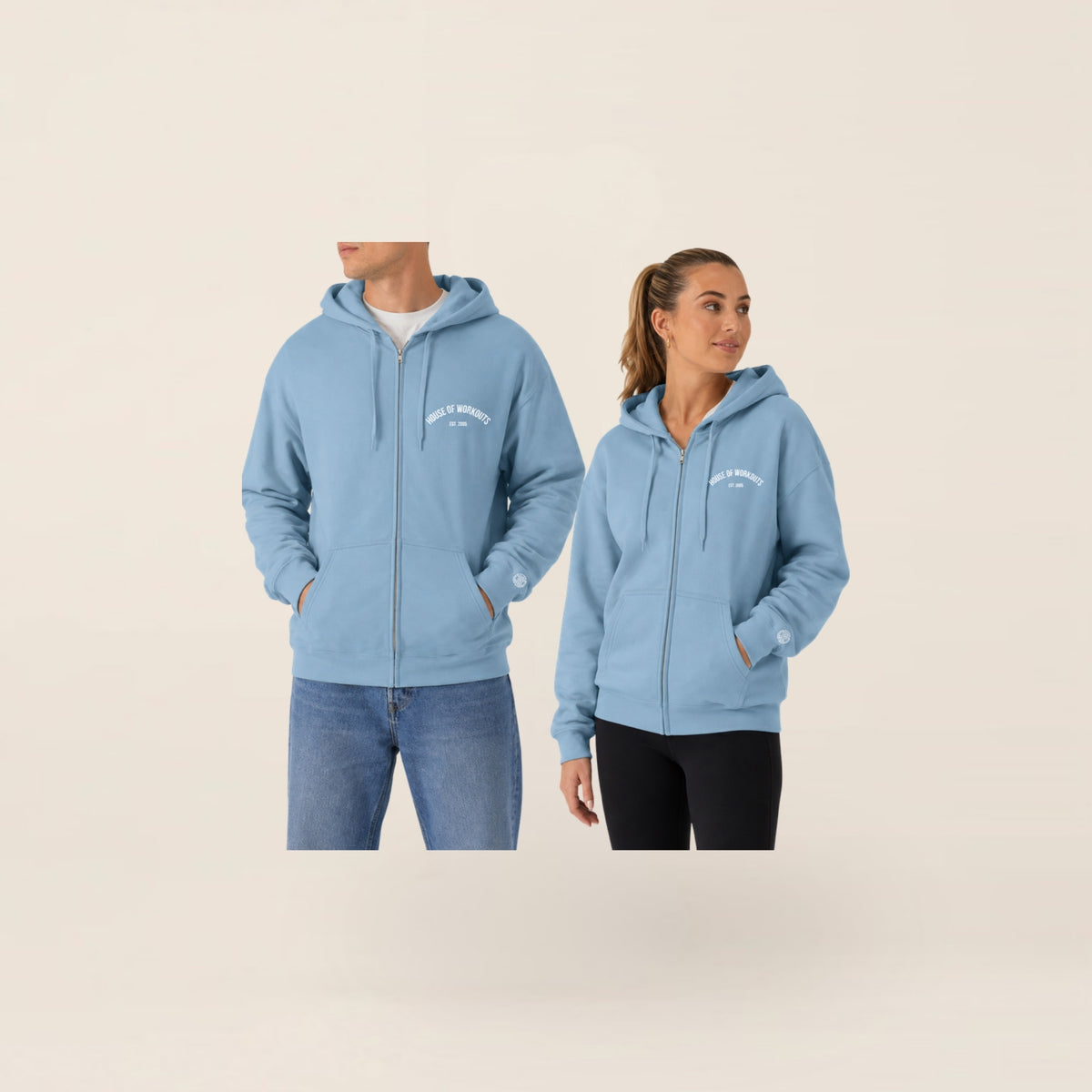HOW Full-Zip Hoodie Blue (unisex)
