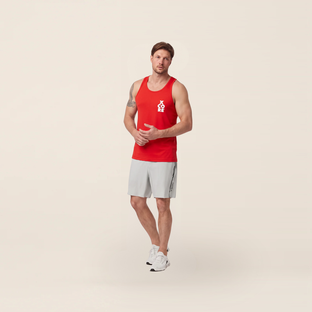 XCORE® tanktop rood met opdruk op de rug (heren) – foto 2